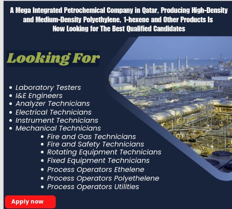 QATAR CHEMICAL (QCHEM) VACANCY » AKAOGAS